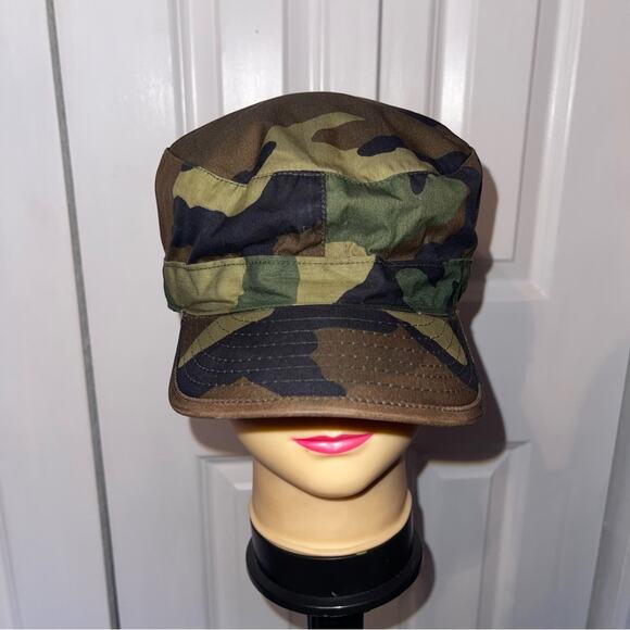 Vintage US Military Army Combat Uniform Ear Flap Hat Winter ACU Patrol Cap Camo - Picture 1 of 8